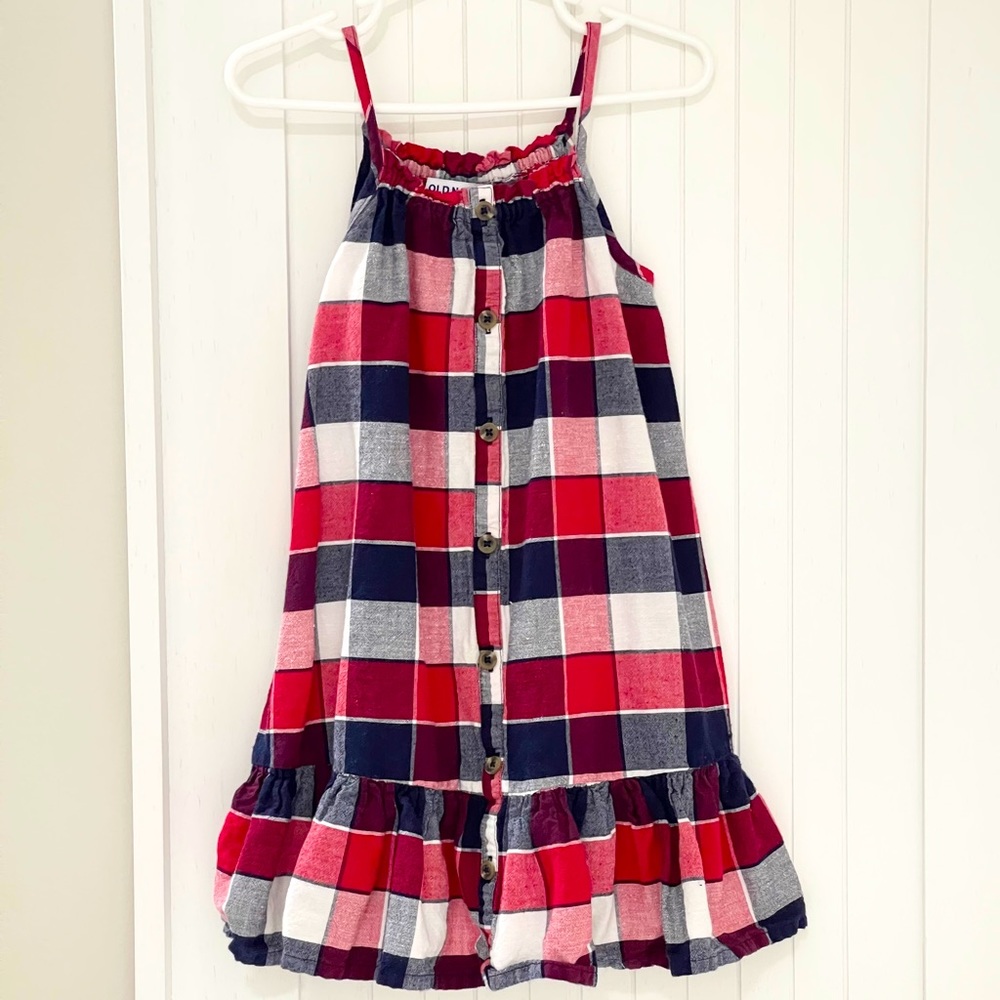 Red, White and Blue Plaid Dress